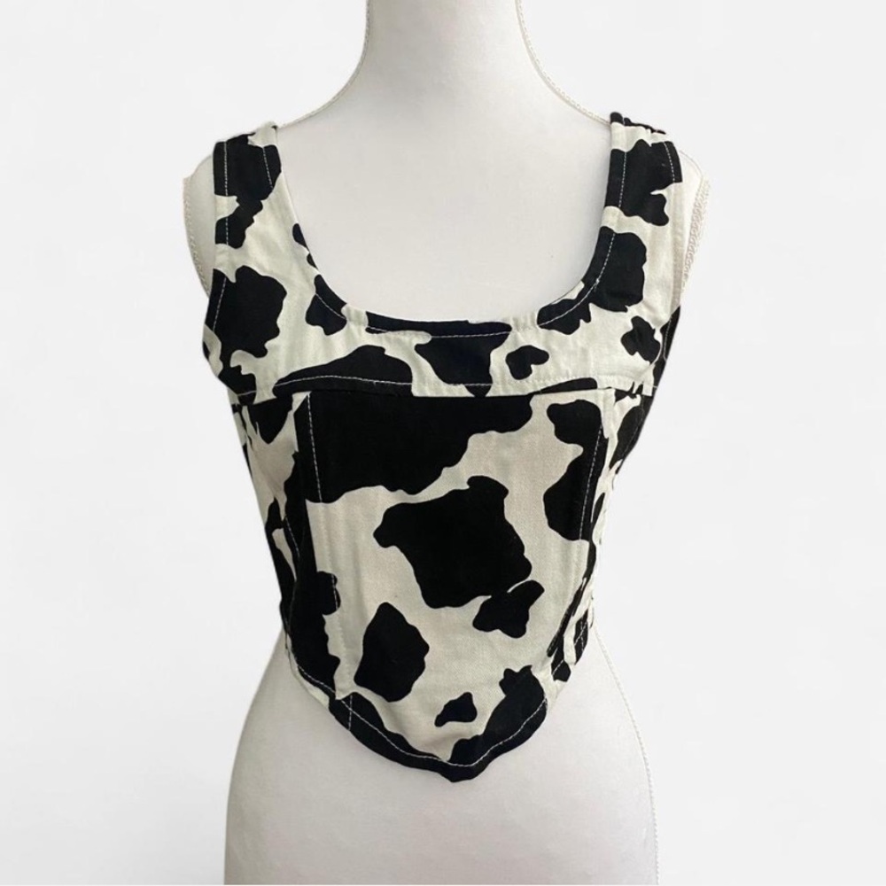 NWT Cow Print Corset Top